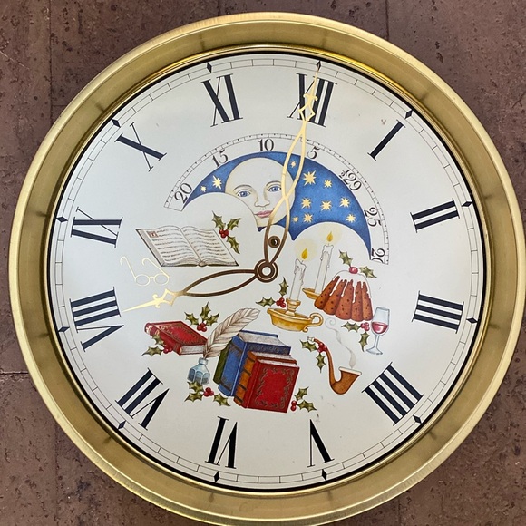 Vtg 80’s Department 56 metal serving tray for Christmas/New Year’s celebration - Picture 1 of 12